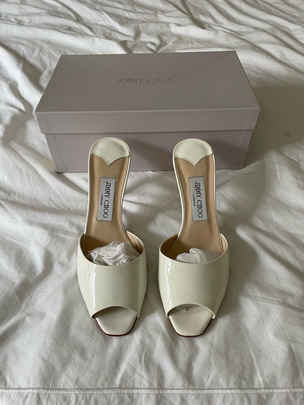 Jimmy Choo Lynton Patent Mule Sandal Heel